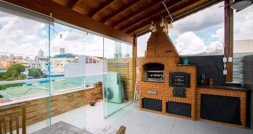 Cobertura com 2 dormitórios à venda, 80 m² por r$ 495.000,00 - vila scarpelli - santo andré/sp