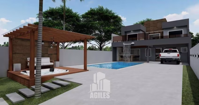Sobrado de luxo na planta, a 70m do mar