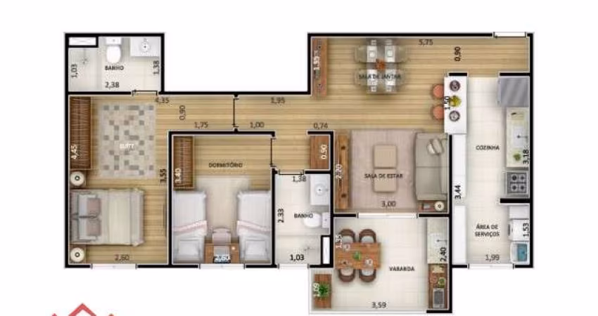 Apartamento a Venda no Residencial Soneto em Jundiaí SP.