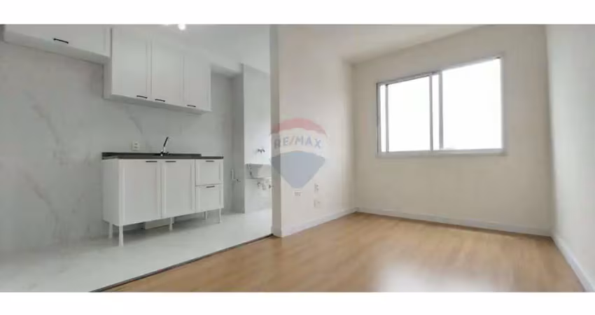 Apartamento para locação na água branca, 31 metros, 1 quarto, sala, área de serviço e 1 banheiro