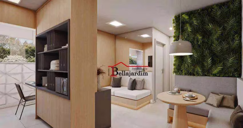 Apartamento com 2 dormitórios à venda, 43m² - bairro campestre - santo andré/sp
