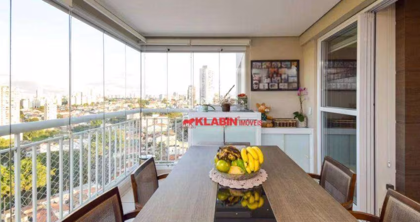 Apartamento com 105m2 no Cambuci com estrutura para churrasqueira- 2 suítes - Andar Alto - 2 vagas