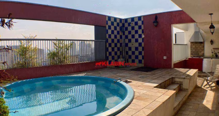 Lindíssima vista - Cobertura com 172m²,suite, terraço com churrasqueira e piscina privativa, próximo metrô