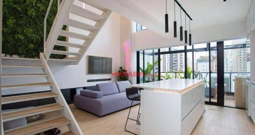 Apartamento duplex mobiliado com 67m² de área útil - 1 suíte com closet e 2 vagas de garagem - magnífica localização no campo belo ao lado da estação