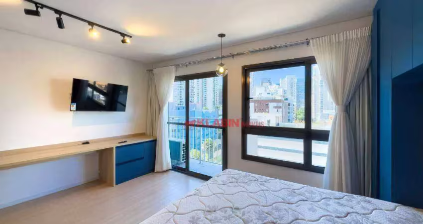 Studio mobiliado de 1 quarto com 27m² de área útil - empreendimento com lazer em localização privilegiada na vila nova conceição - sem vaga de garagem