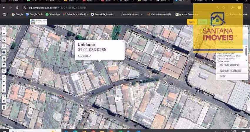 Terreno para alugar, 600 m² por r$ 1.500/mês - centro - campo largo/pr