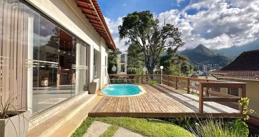 Espetacular casa à venda em araras, teresópolis-rj: 3 quartos, 1 suíte, 3 banheiros, 3 vagas, espaço gourmet, piscina  e 285,58m²!