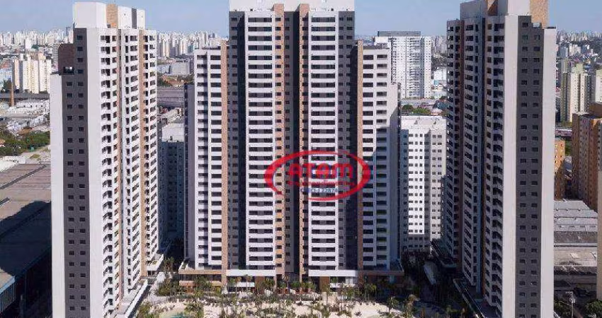 Espetacular Apart. no Brás-2 dorm.1st.1vg-60m²au - próx. Metrô