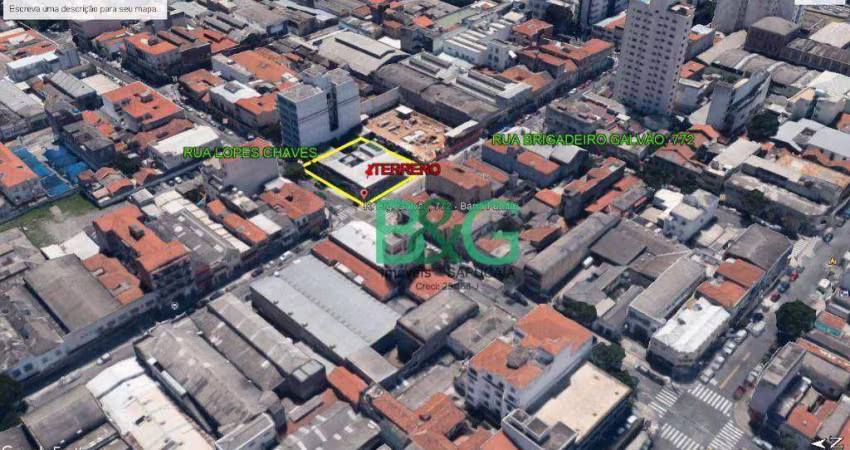 Terreno, 959 m² - venda por R$ 8.000.000,00 ou aluguel por R$ 29.518,34/mês - Barra Funda - São Paulo/SP