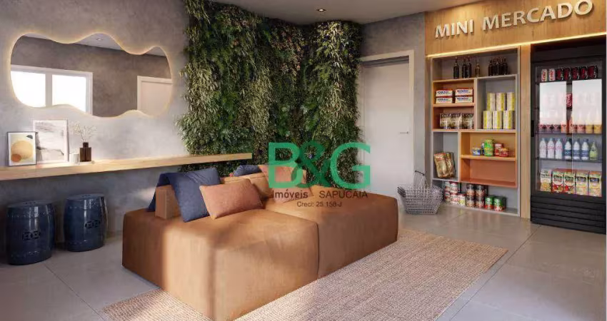 Apartamento com 2 dormitórios à venda, 36 m² por r$ 253.001,25 - tatuapé - são paulo/sp