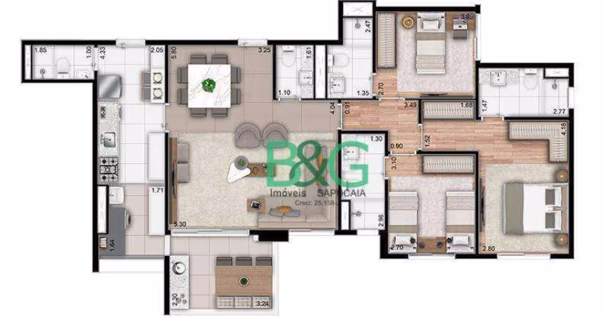 Apartamento com 3 dormitórios à venda, 115 m² por R$ 2.078.000 - Vila Regente Feijó - São Paulo/SP