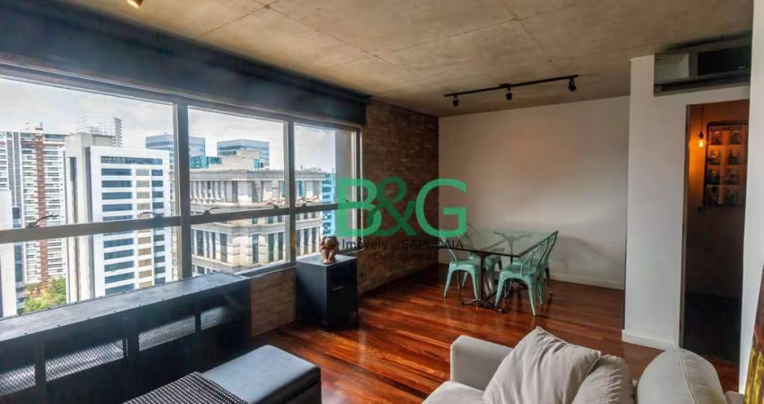 Apartamento com 1 dormitório para alugar, 90 m² por R$ 9.352/mês - Cidade Monções - São Paulo/SP