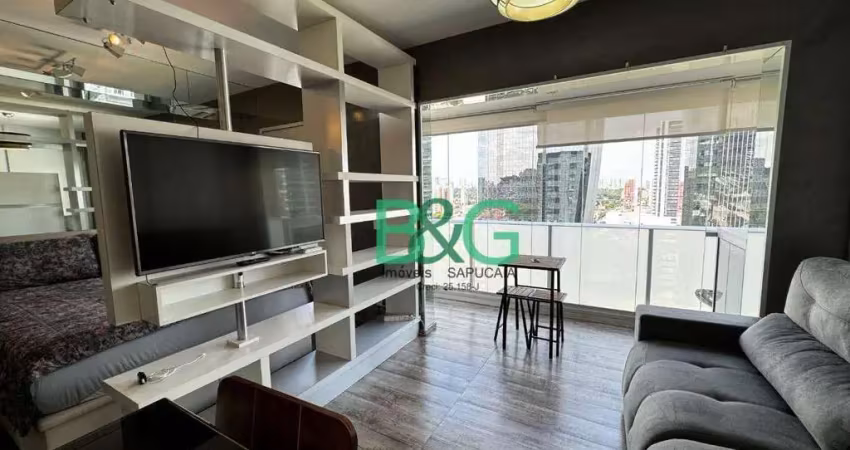 Apartamento com 1 dormitório para alugar, 33 m² por R$ 5.323/mês - Santo Amaro - São Paulo/SP