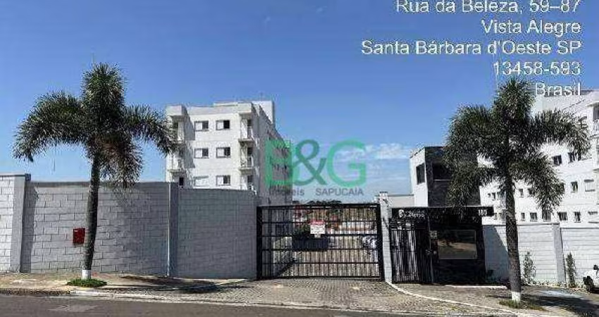 Apartamento com 2 dormitórios à venda, 48 m² por R$ 160.897 - Jardim Vista Alegre - Santa Bárbara D'Oeste/SP
