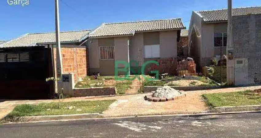 Casa com 2 dormitórios à venda, 45 m² por r$ 85.477,60 - jardim tres marias - garça/sp