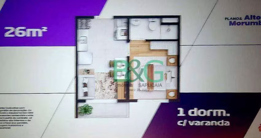 Apartamento com 1 dormitório à venda, 26 m² por r$ 238.700,50 - vila andrade - são paulo/sp