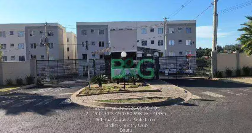 Apartamento com 2 dormitórios à venda, 39 m² por r$ 122.773,57 - jardim country club - bauru/sp