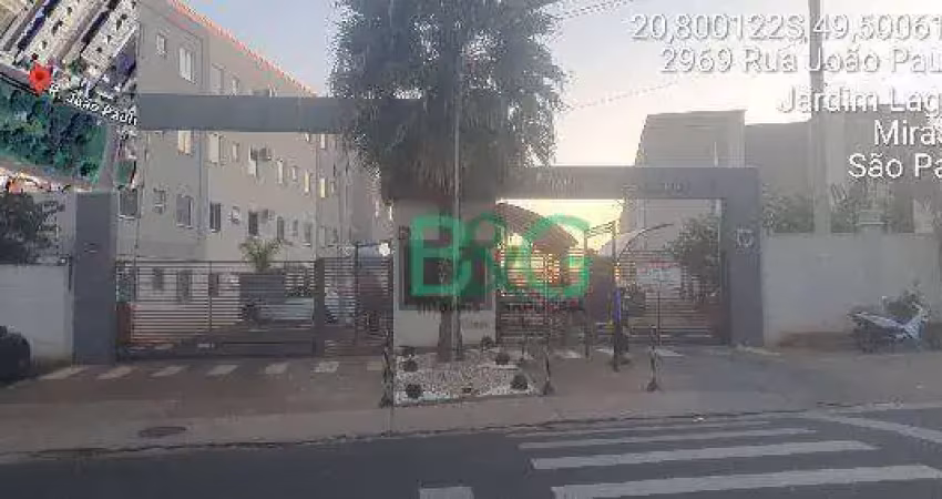 Apartamento com 2 dormitórios à venda, 39 m² por r$ 120.541 - jardim laguna - mirassol/sp