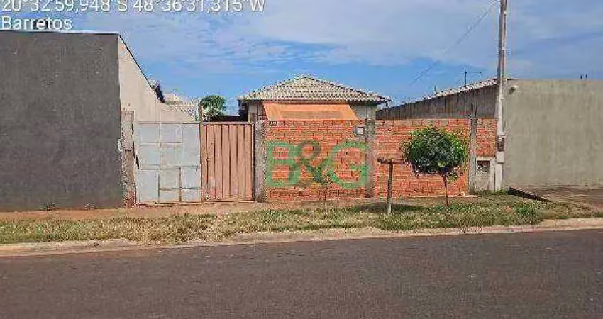Casa com 2 dormitórios à venda, 45 m² por r$ 71.654 - san diego - barretos/sp