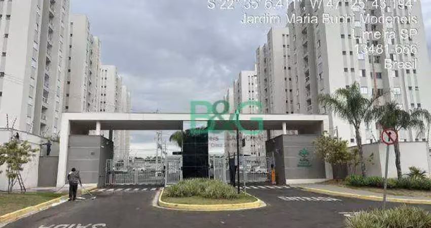 Apartamento com 2 dormitórios à venda, 55 m² por r$ 210.000 - vale das esmeraldas - limeira/sp