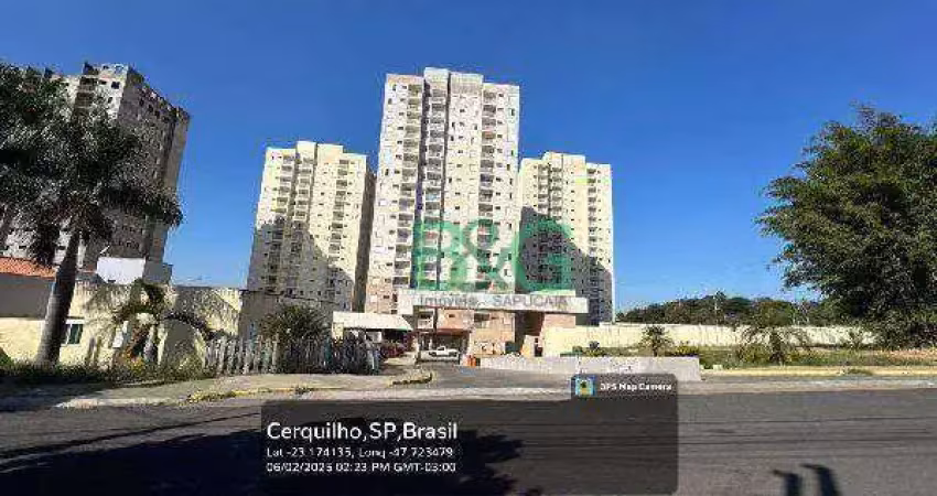 Apartamento com 2 dormitórios à venda, 50 m² por r$ 111.885 - residencial galo de ouro - cerquilho/sp