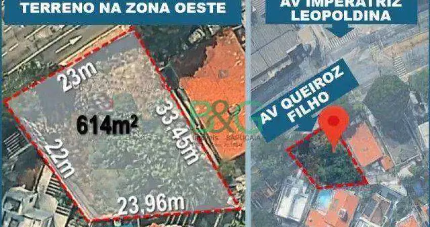 Terreno à venda, 614 m² por r$ 1.950.000 - vila hamburguesa - são paulo/sp