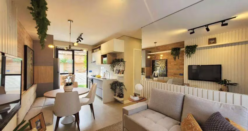 Casa à venda em americana, parque são jerônimo, com 2 quartos, com 55.36 m², villa flora azaleias