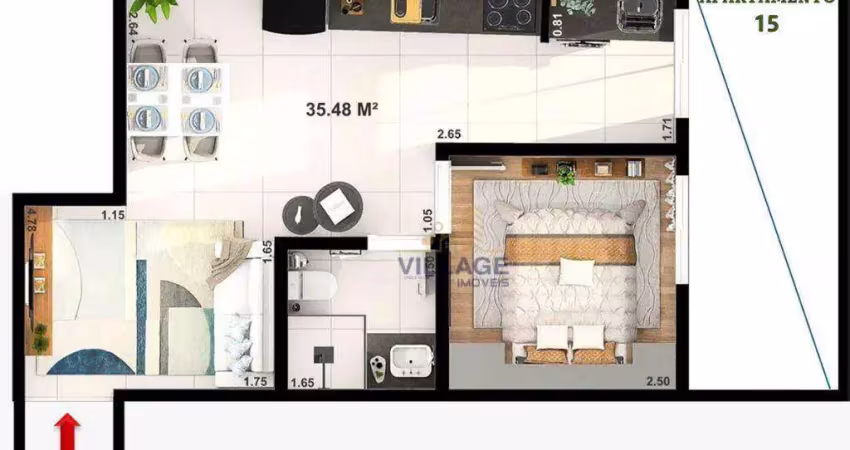 Apartamento com 1 quarto à venda na Rua Professor Araújo Coelho, 597, Jardim Líbano, São Paulo