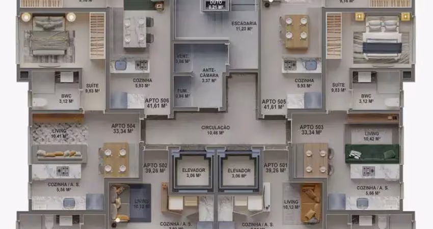 Apartamento com 1 quarto à venda no Jardim Praia Mar, Itapema 