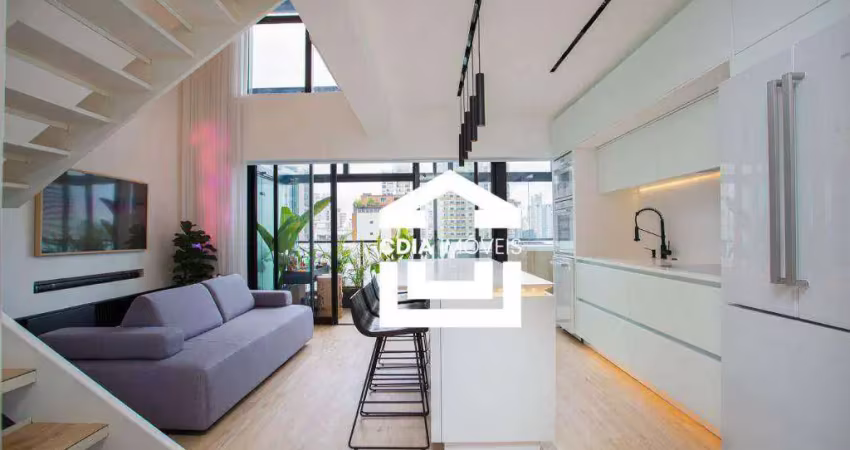 Apartamento duplex com 1 dormitório à venda, 67 m² por r$ 1.300.000,00 - campo belo - são paulo/sp