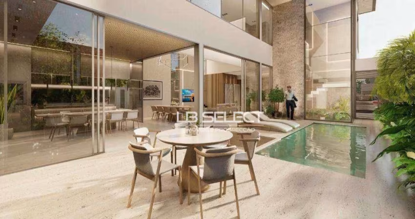 Casa alto padrão no Condomínio Terras Altas com quatro suítes e área gourmet.