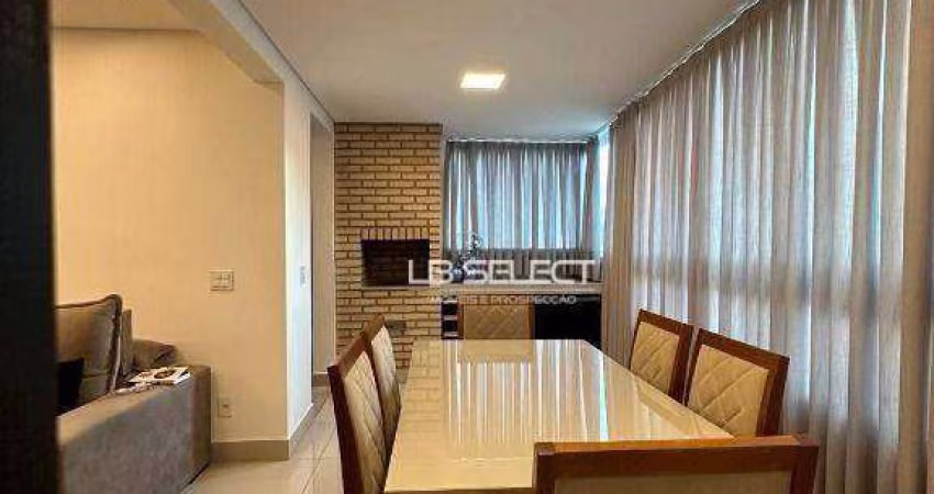 Apartamento com três quartos, uma suíte e duas semi suítes e varanda gourmet.