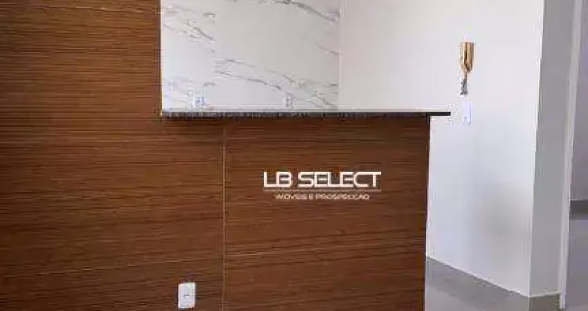 Apartamento no bairro shopping park com dois quartos, banheiro e uma vaga coberta.