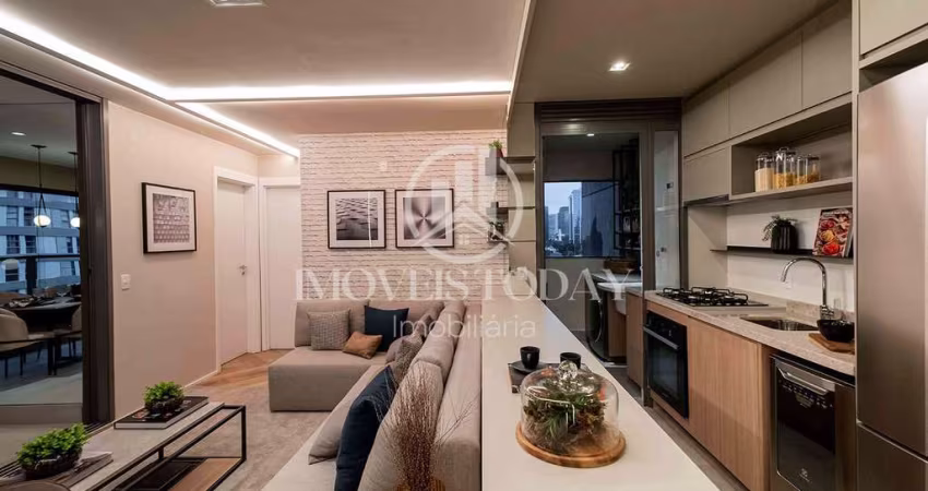 Apartamento no Brooklin, 76mts 2 suítes com lavabo 1 vaga prox Shopp Morumbi
