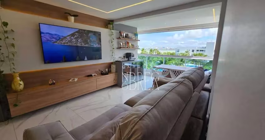 Apartamento beira mar de ponta de campina, mobiliado,123m2,4 quartos - r$ 1.600.000,00