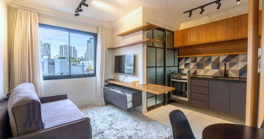 Apartamento com 1 dormitório para alugar, 36 m² por r$ 3.652,92/mês - vila izabel - curitiba/pr