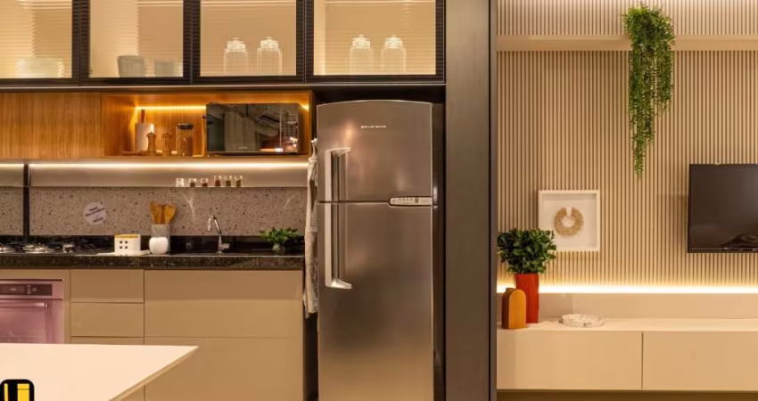 Apartamento com 2 quartos, suíte, sacada gourmet, elevador e área de lazer completa no bairro Novo Mundo em Uberlândia!!!
