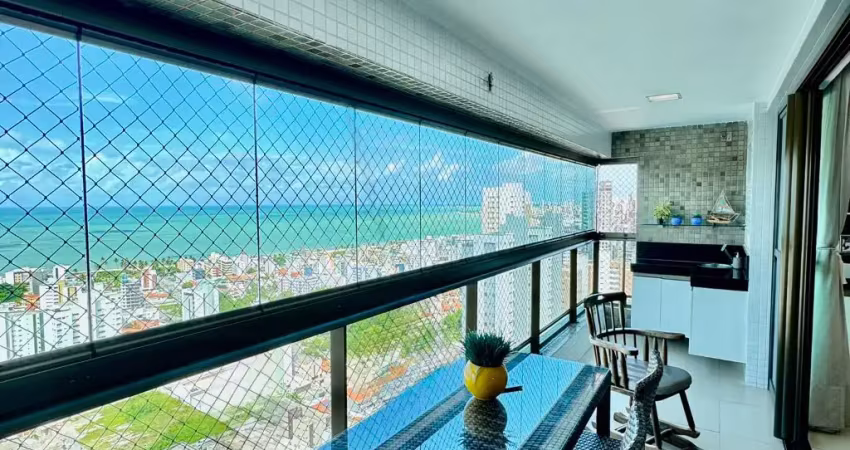 Apto no jd. oceania- vista mar definitiva- 110m²- 03qts s/ 02sts- 02vgs