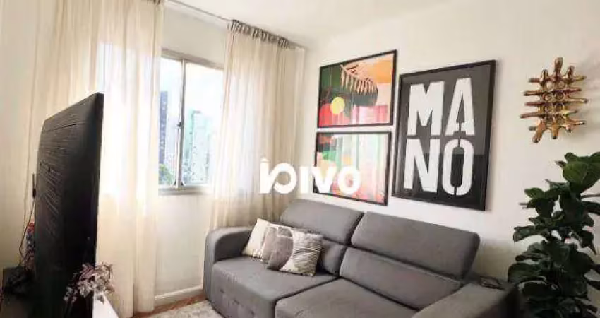 Apartamento mobiliado com 1 dormitório ( suíte), 1 vaga  - para alugar, 55 m² por r$ 5.236/mês - moema - são paulo/sp