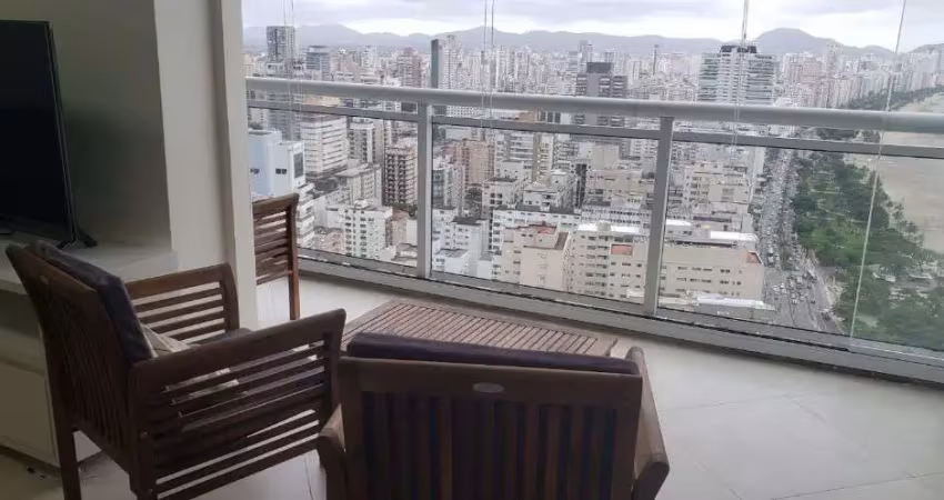 Lindo apto vista mar 73m, 1 suíte gonzaga santos-sp