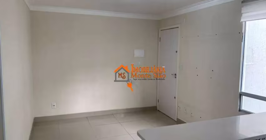 Apartamento com 2 dormitórios à venda, 44 m² por r$ 220.000,00 - vila alzira - guarulhos/sp