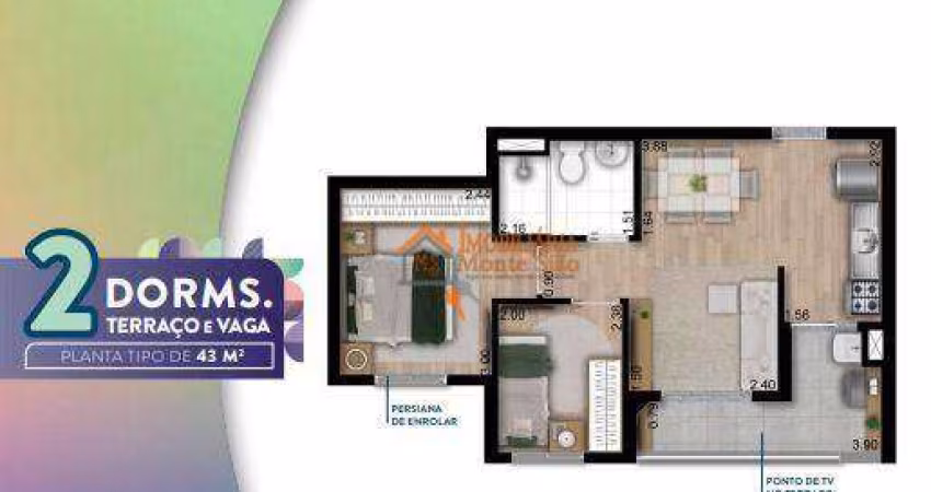 Apartamento com 2 dormitórios à venda, 43 m² por R$ 339.000,00 - Vila Augusta - Guarulhos/SP