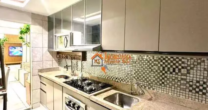 Apartamento com 2 dormitórios à venda, 52 m² por r$ 220.000,00 - pimentas - guarulhos/sp