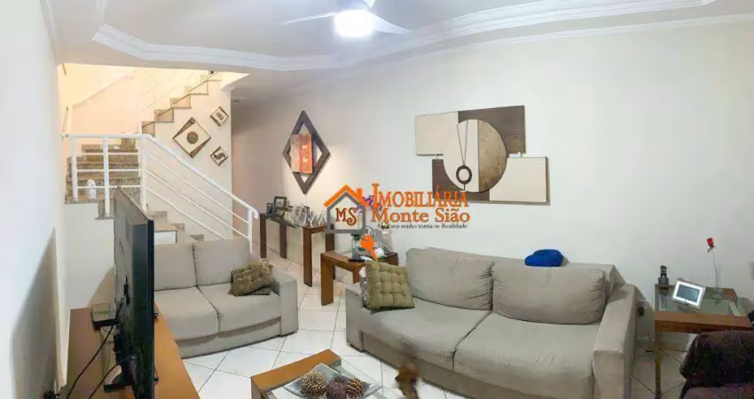 Sobrado com 3 dormitórios, 180 m² - venda por r$ 680.000,00 ou aluguel por r$ 4.200,00/mês - jardim santa cecília - guarulhos/sp