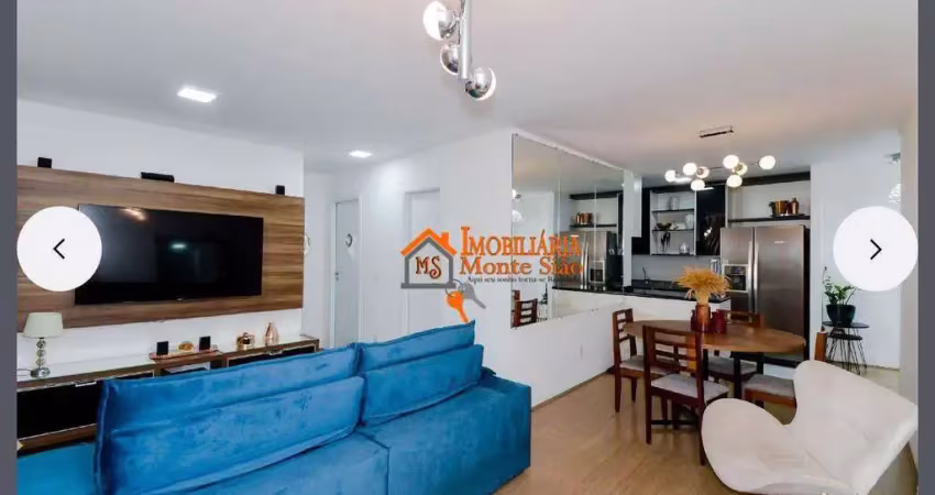 Apartamento a venda com 75m² com2 quartos, 1 suíte, 2 vagas no condomínio moov em jardim flor da montanha - guarulhos/sp