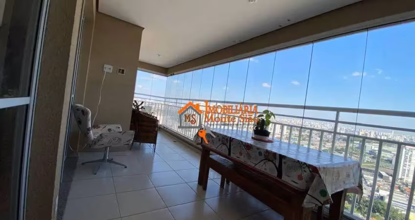 Apartamento com 2 dormitórios, 3º reversível,  92 m² no condomínio parque clube - vila augusta, guarulhos/sp