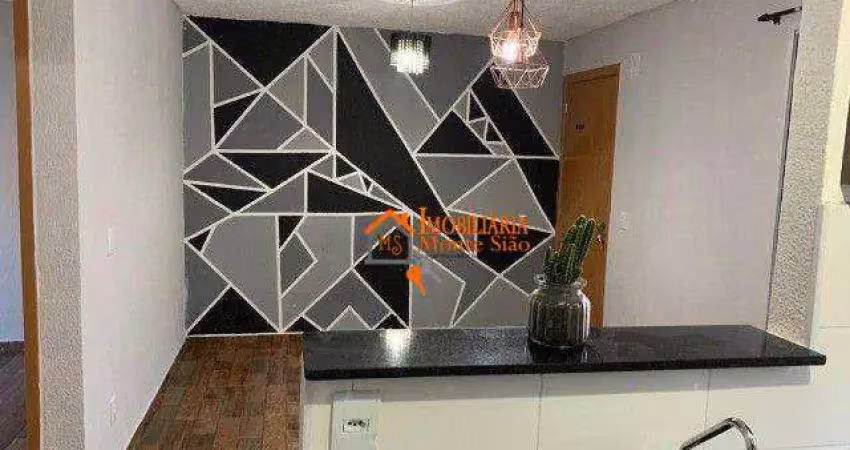 Apartamento com 2 dormitórios à venda, 45 m² por r$ 245.000,00 - água chata - guarulhos/sp