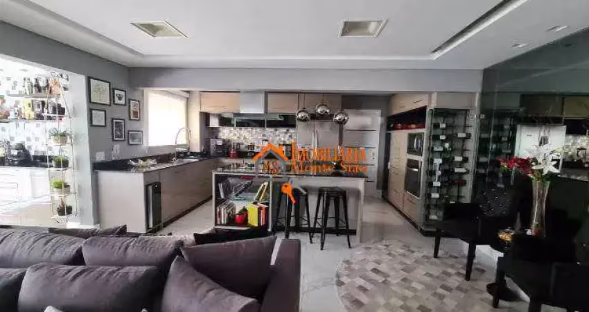 Apartamento com 3 dormitórios à venda, 122 m² por r$ 1.599.000 - jardim flor da montanha - guarulhos/sp porteira fechada