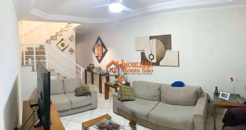 Sobrado com 3 dormitórios, 180 m² - venda por r$ 680.000,00 ou aluguel por r$ 4.200,00/mês - jardim santa cecília - guarulhos/sp