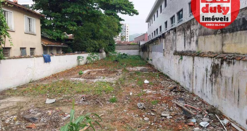 Terreno à venda, 400 m² por R$ 1.200.000,00 - Campo Grande - Santos/SP
